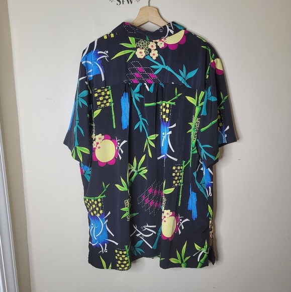 Vintage A Personal Touch Button Down Shirt Plus 3X Black Bamboo Artsy Retro 90s - Picture 5 of 9